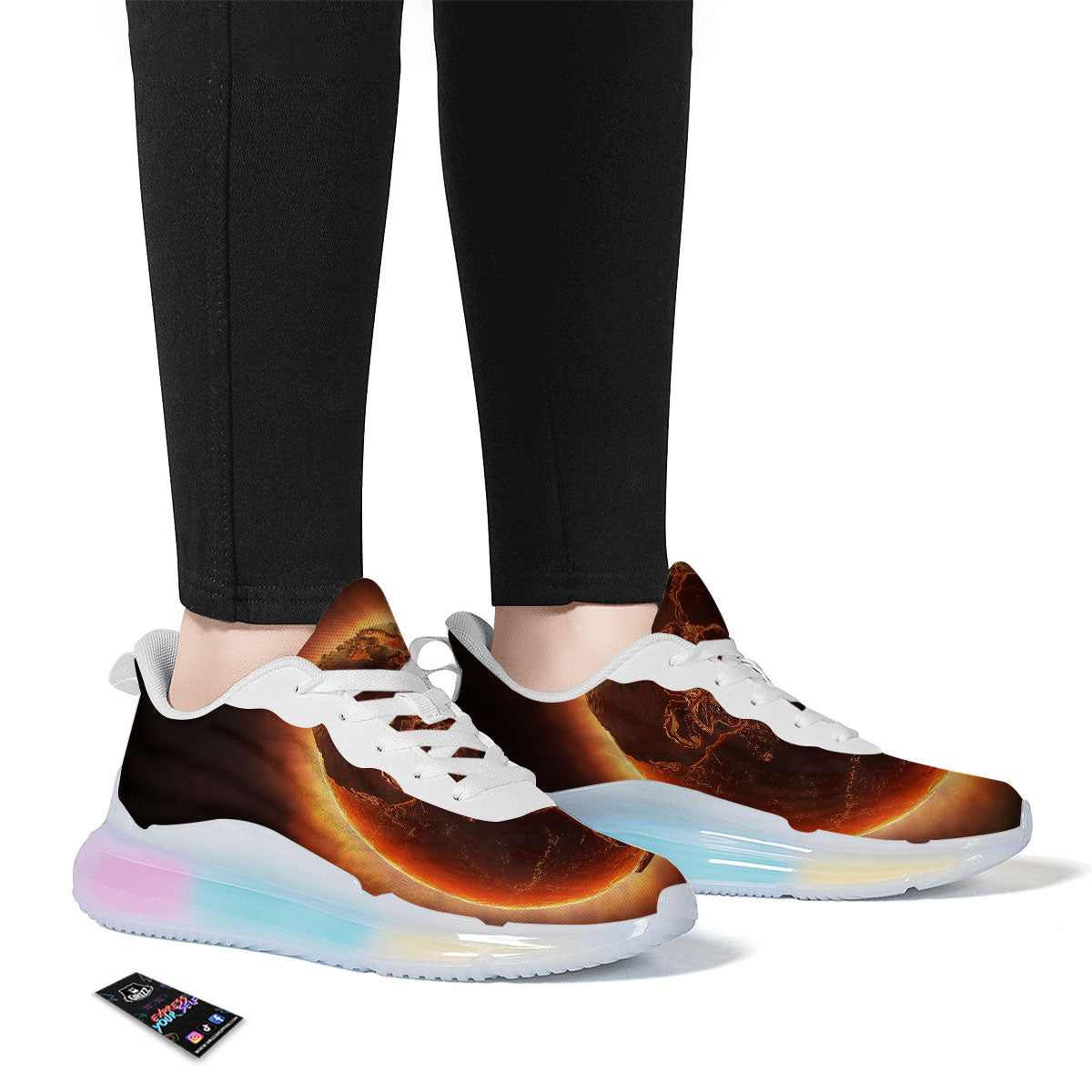 Earth Burning Print Running Sneakers-grizzshop