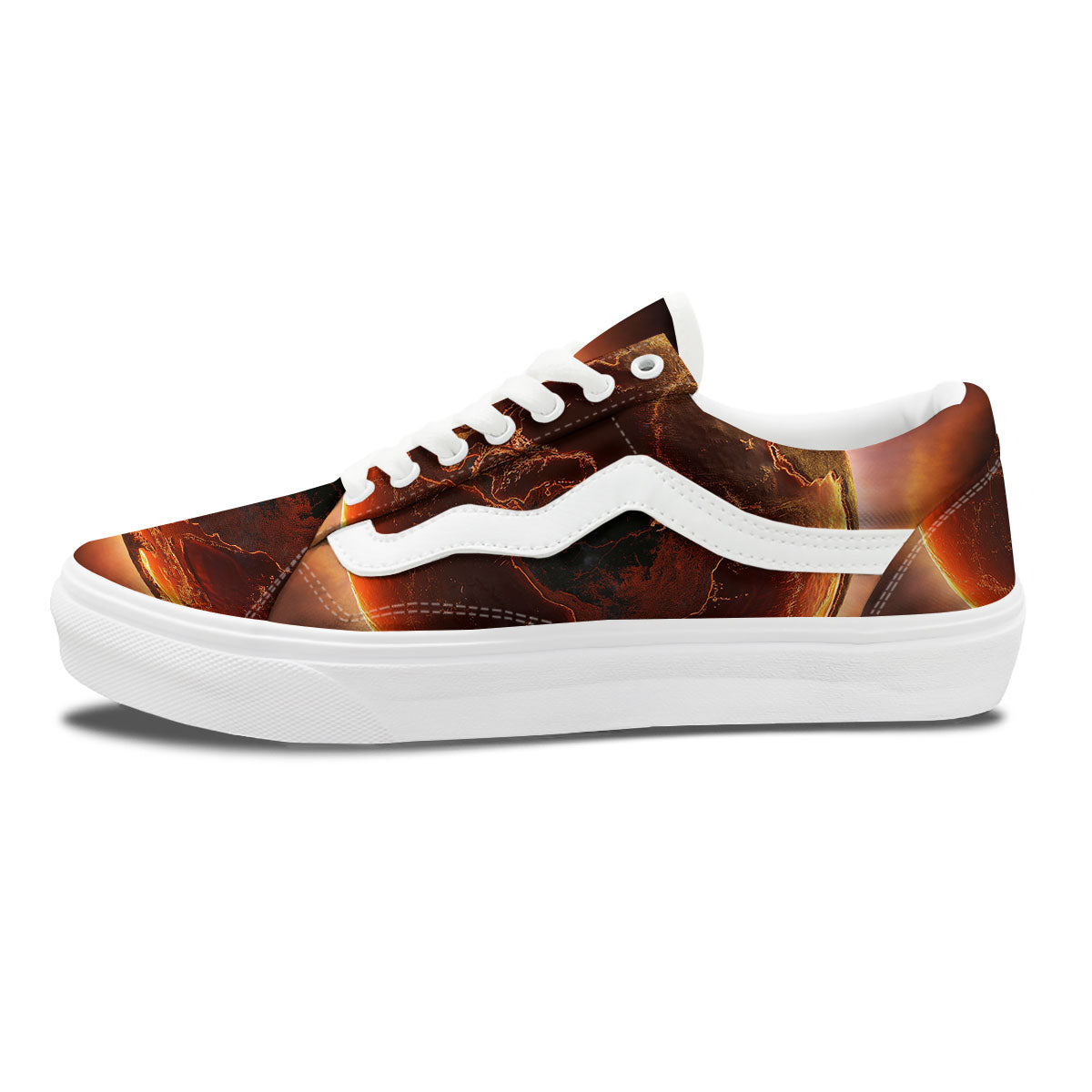 Earth Burning Print Skate Shoes-grizzshop