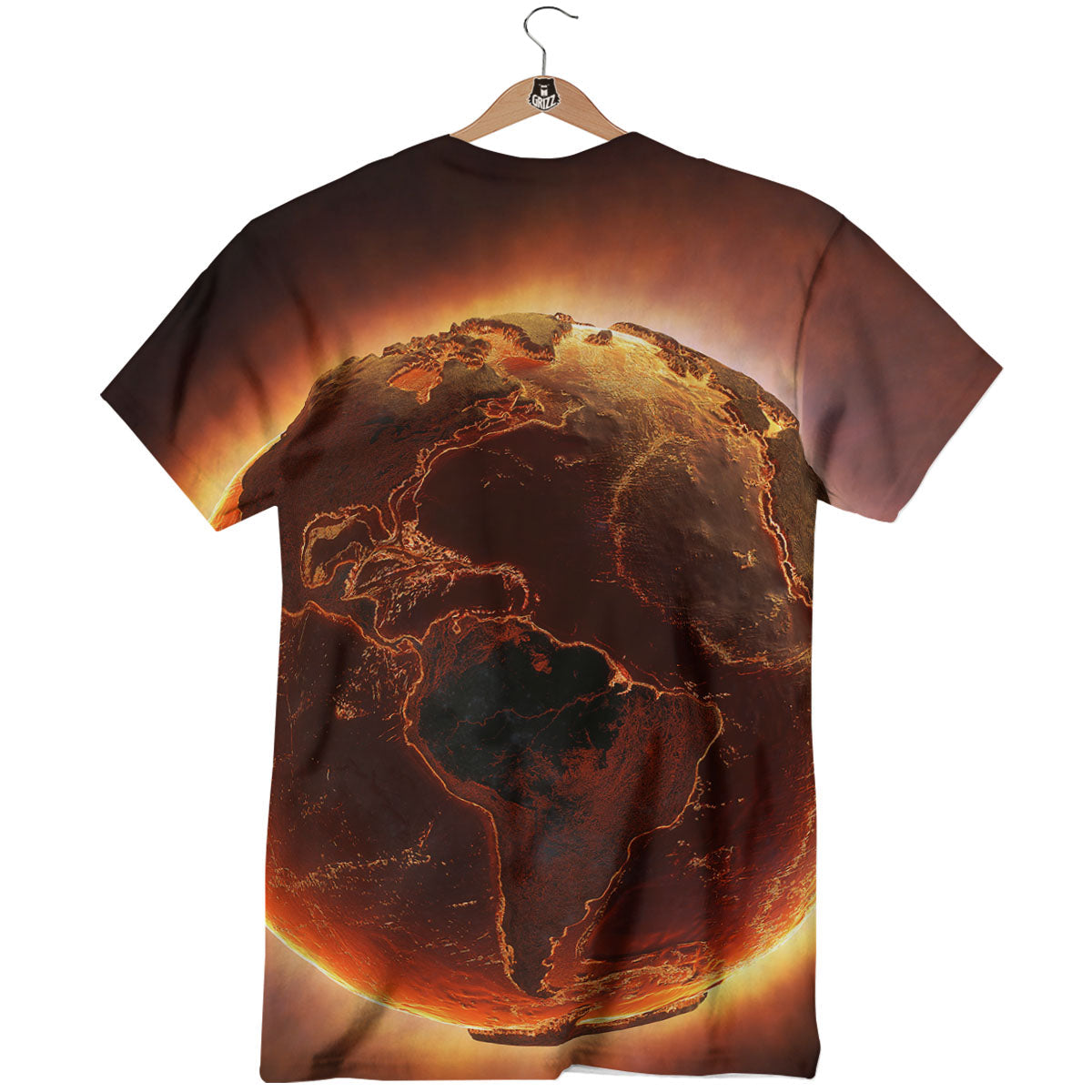 Earth Burning Print T-Shirt-grizzshop