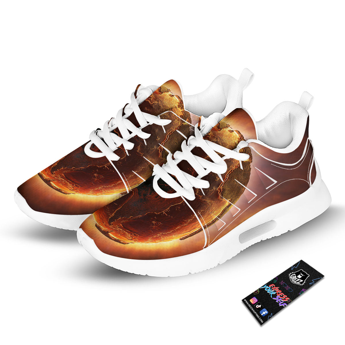 Earth Burning Print Tennis Shoes-grizzshop