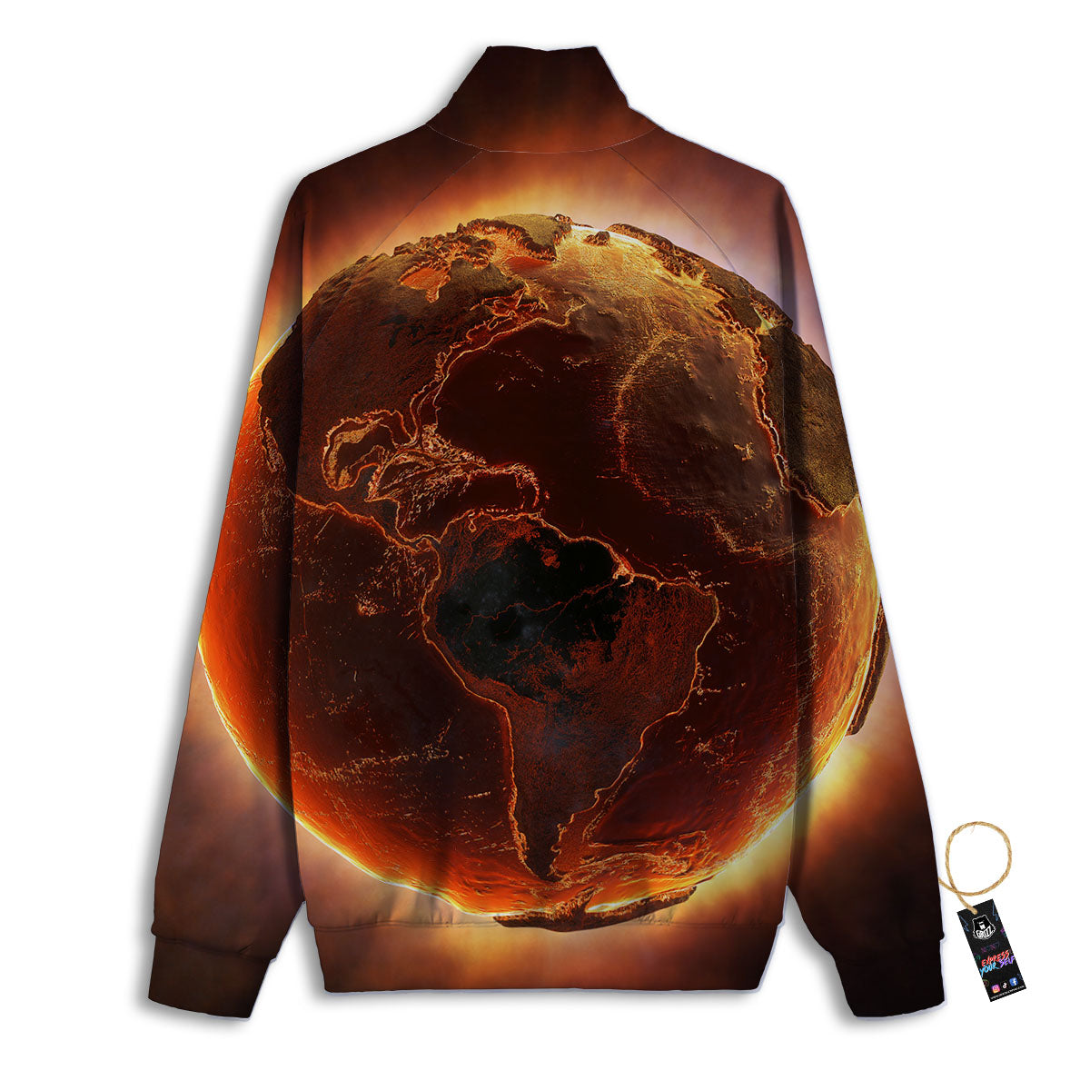Earth Burning Print Track Jacket-grizzshop