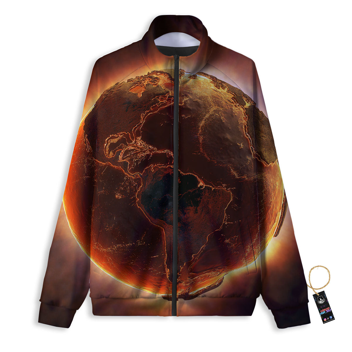 Earth Burning Print Track Jacket-grizzshop