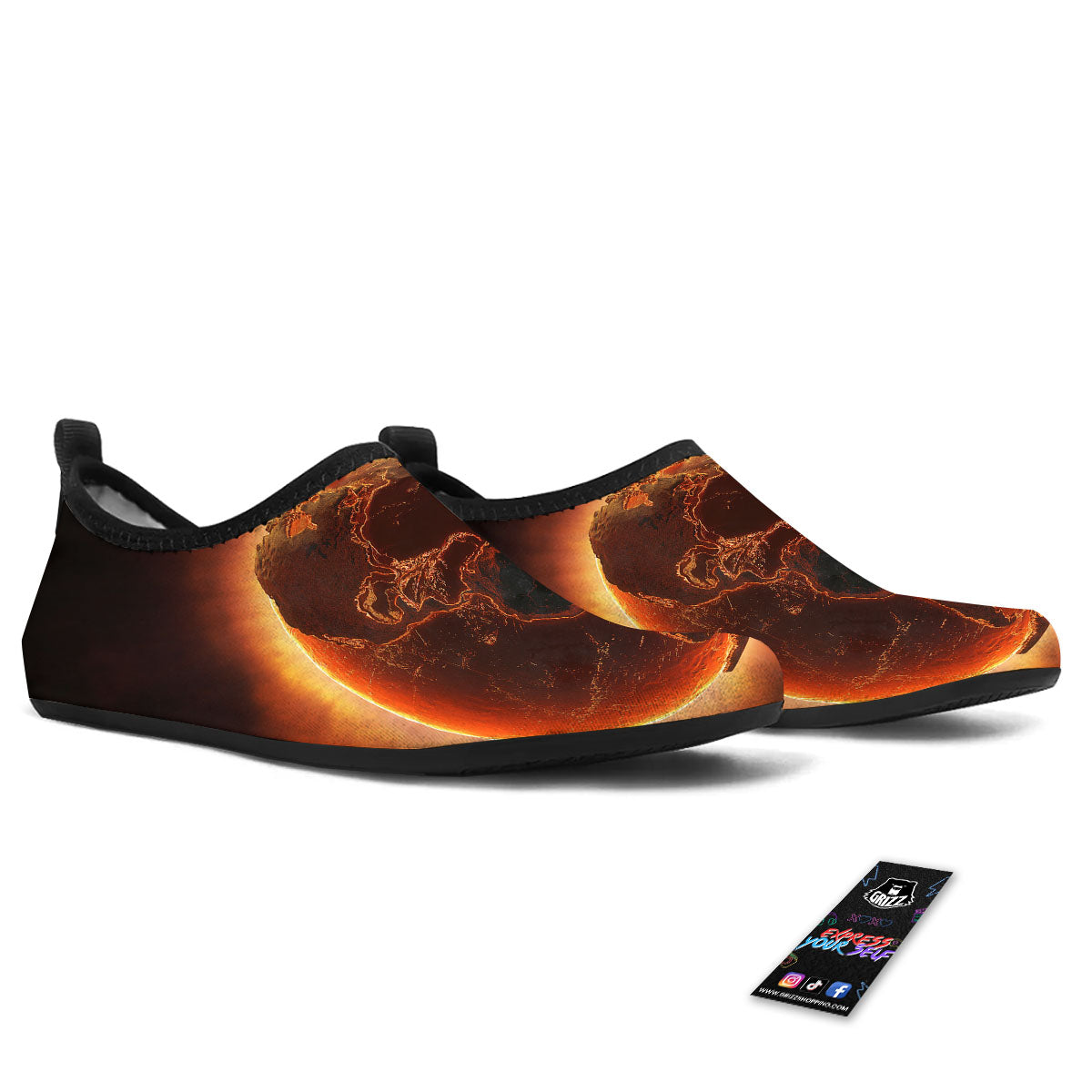 Earth Burning Print Water Shoes-grizzshop