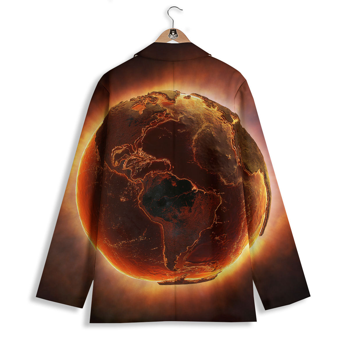 Earth Burning Print Women's Blazer-grizzshop