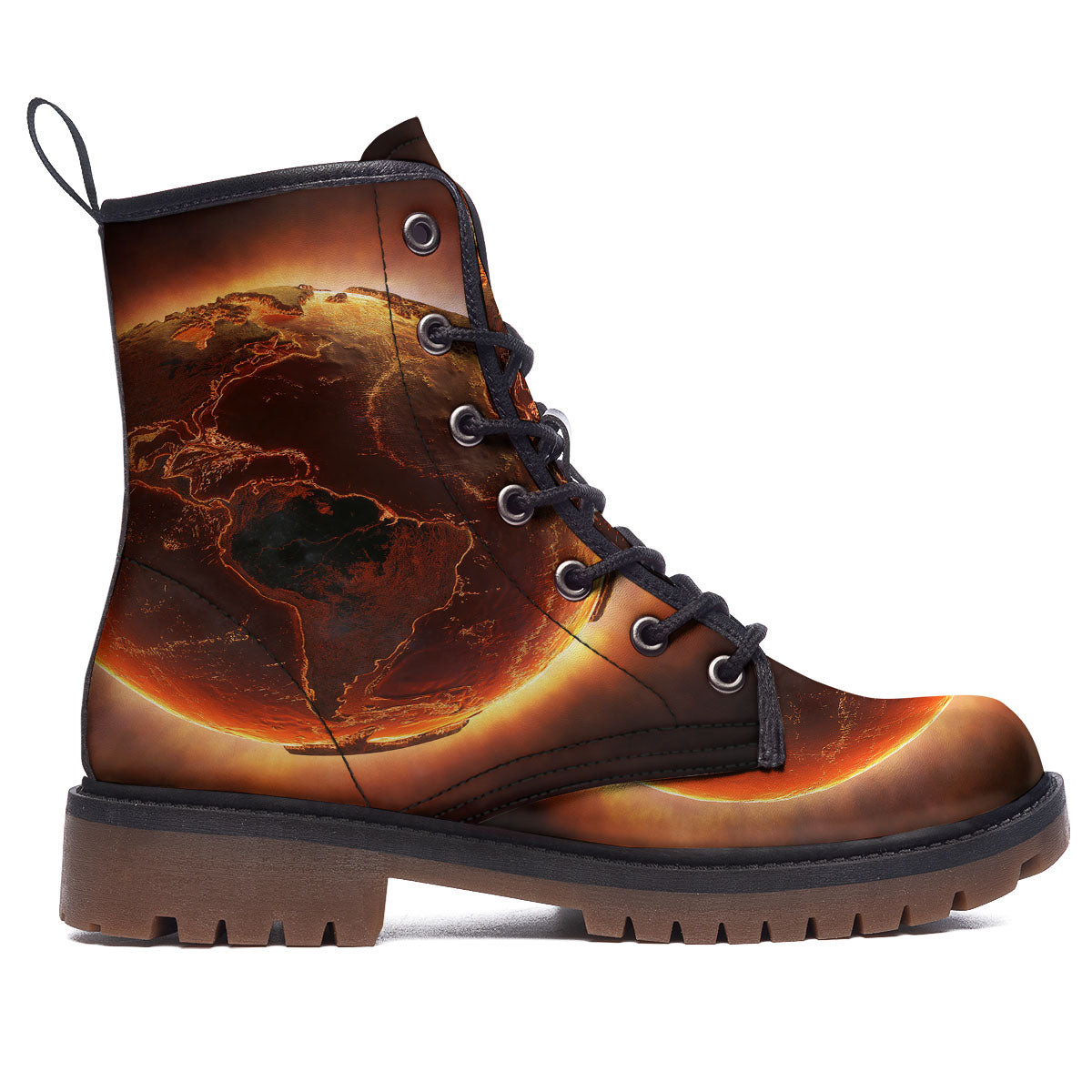 Earth Burning Print Work Boots-grizzshop