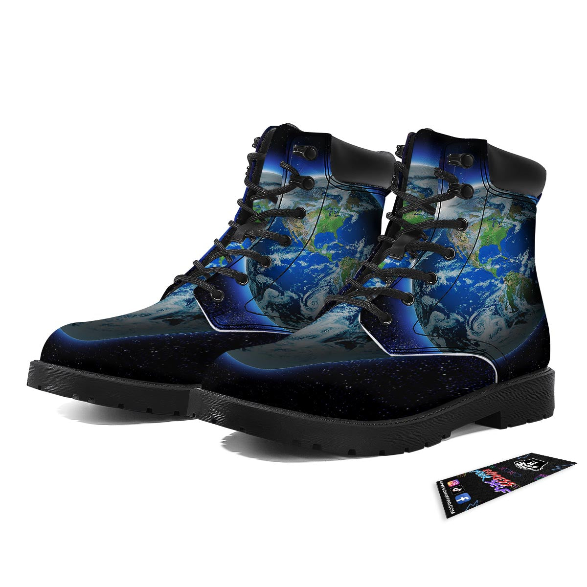 Earth Sunrise Print Boots-grizzshop