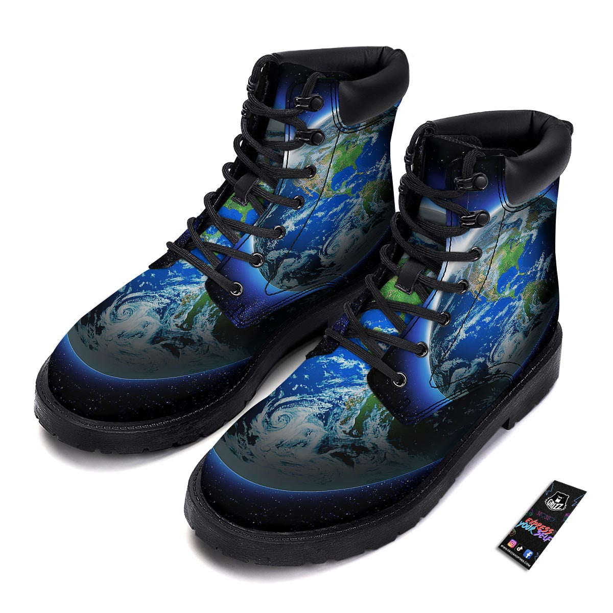 Earth Sunrise Print Boots-grizzshop