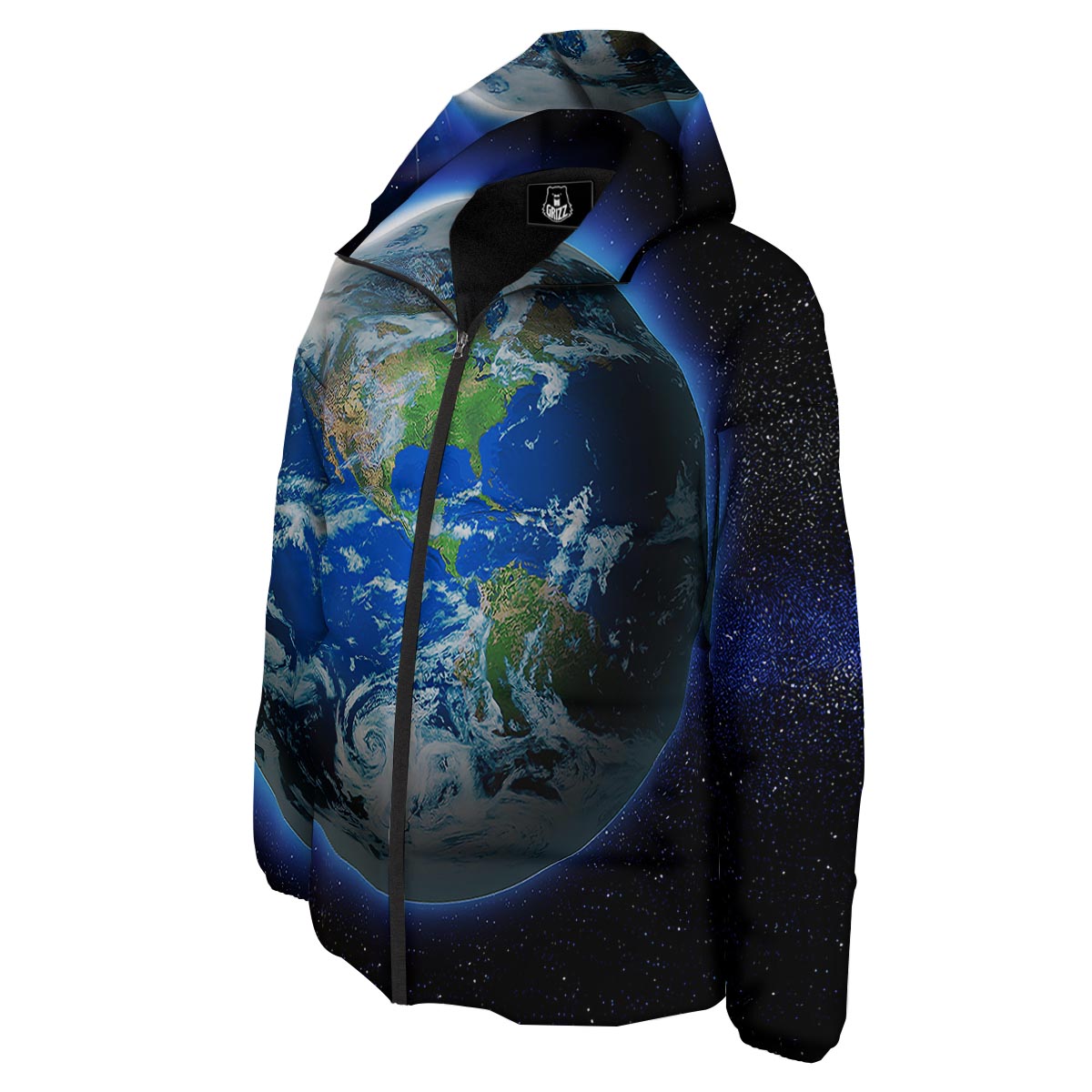 Earth Sunrise Print Down Jacket-grizzshop