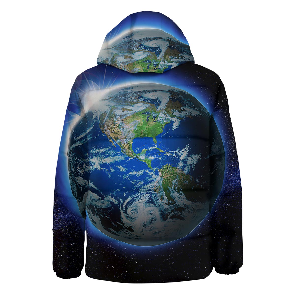 Earth Sunrise Print Down Jacket-grizzshop