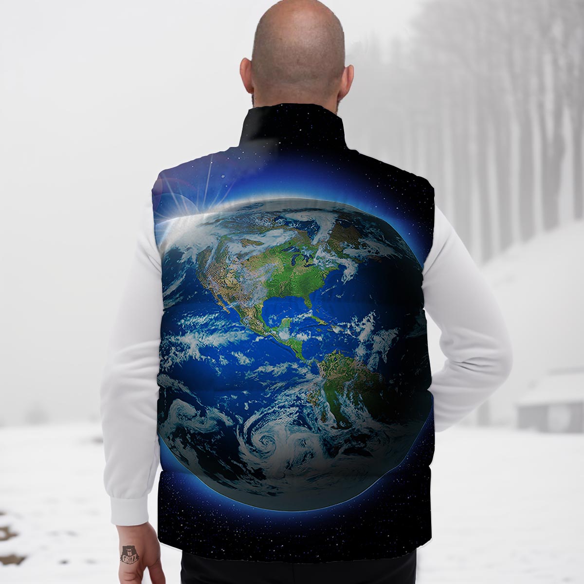 Earth Sunrise Print Down Vest