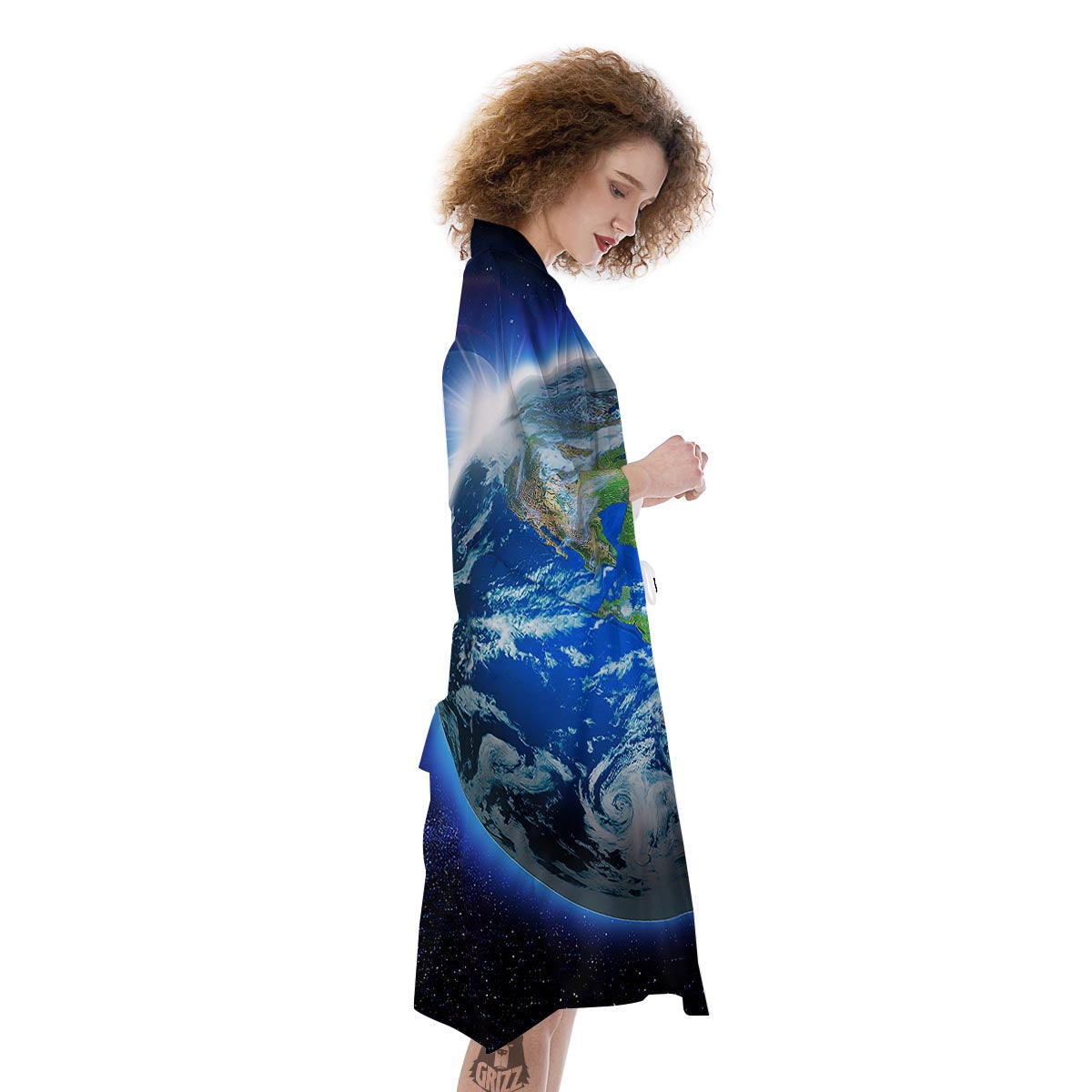Earth Sunrise Print Kimono-grizzshop
