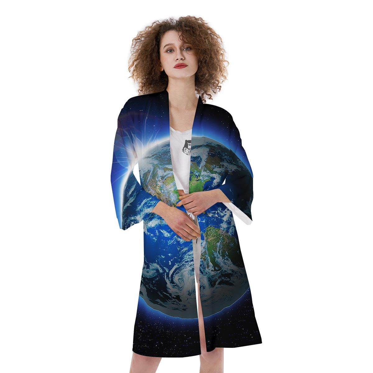 Earth Sunrise Print Kimono-grizzshop