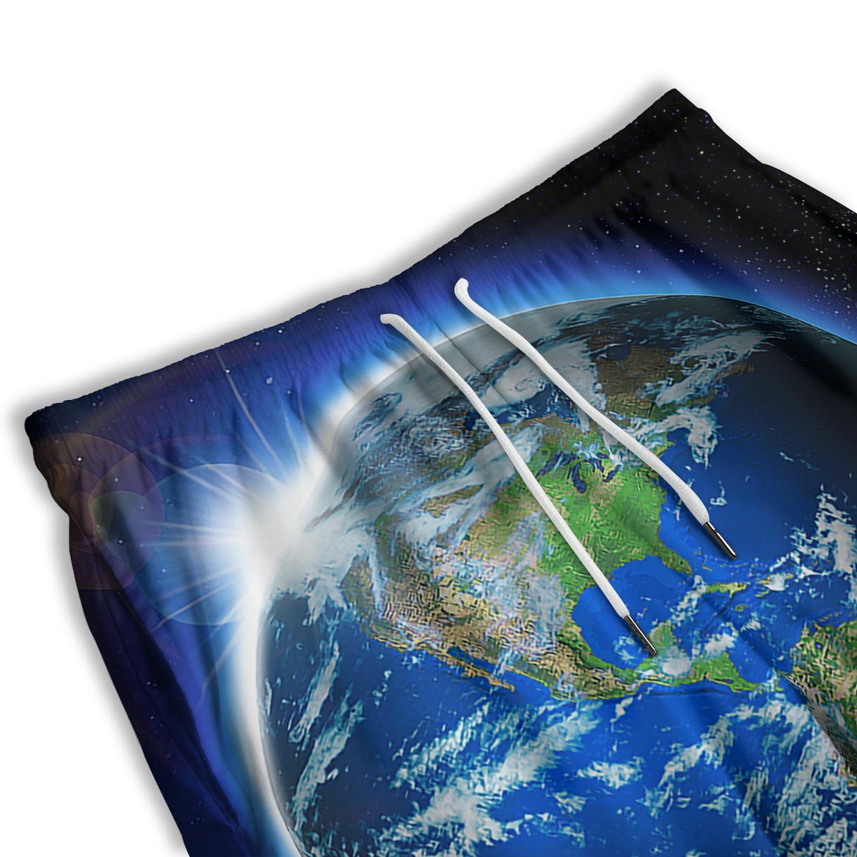 Earth Sunrise Print Men's Athletic Shorts