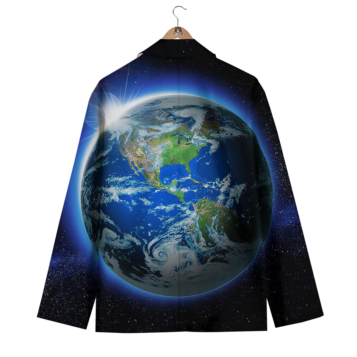 Earth Sunrise Print Men's Blazer-grizzshop