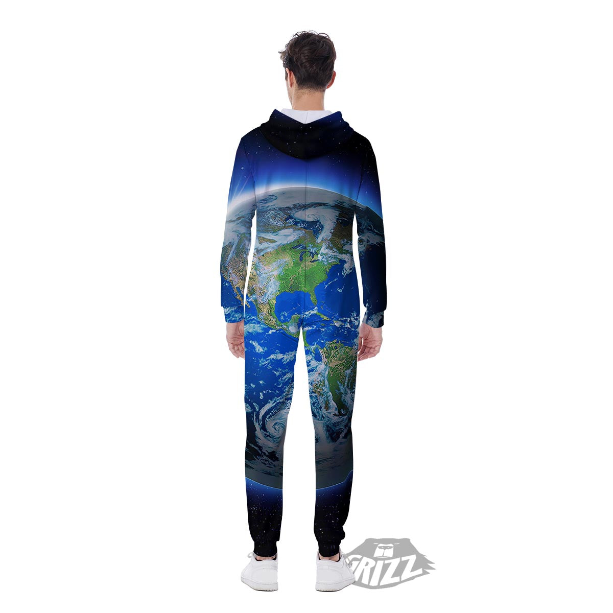 Earth Sunrise Print Men's Jumpsuit-grizzshop
