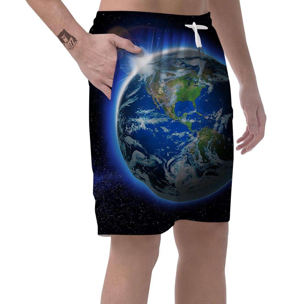 Earth Sunrise Print Men's Shorts-grizzshop