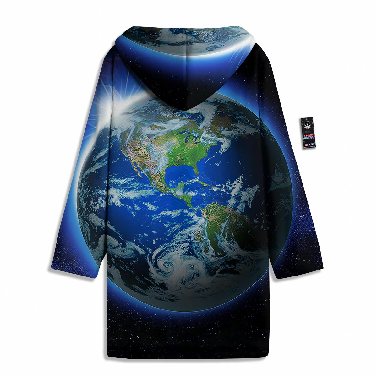 Earth Sunrise Print Men's Windbreaker Jacket-grizzshop