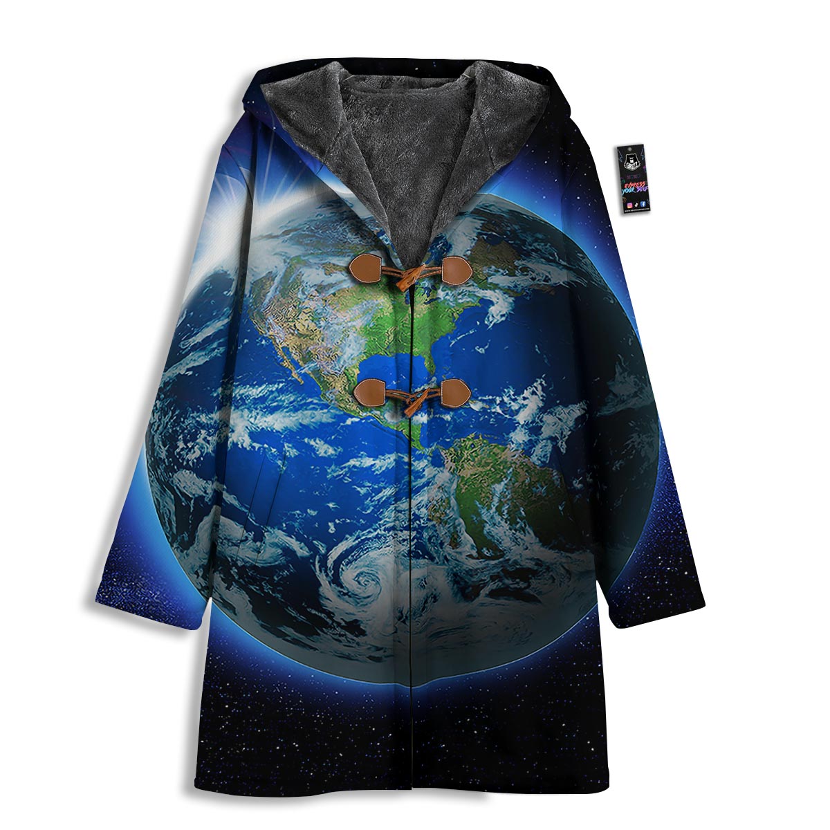 Earth Sunrise Print Men's Windbreaker Jacket-grizzshop