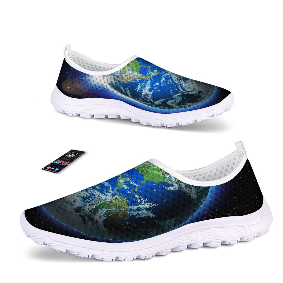Earth Sunrise Print Nurse Shoes-grizzshop
