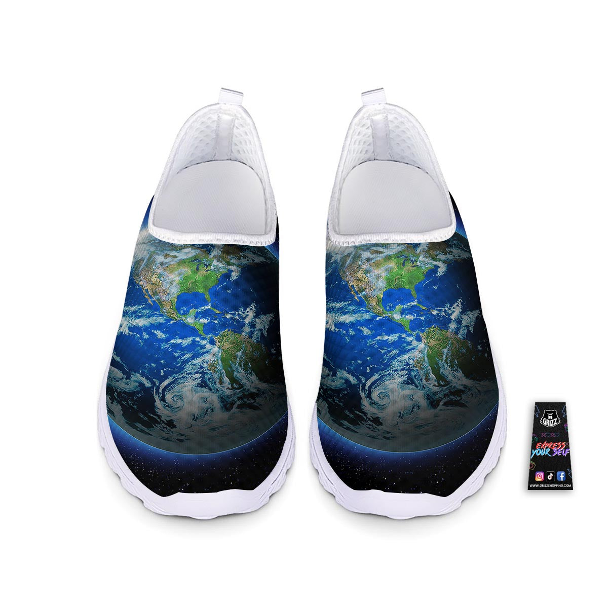 Earth Sunrise Print Nurse Shoes-grizzshop
