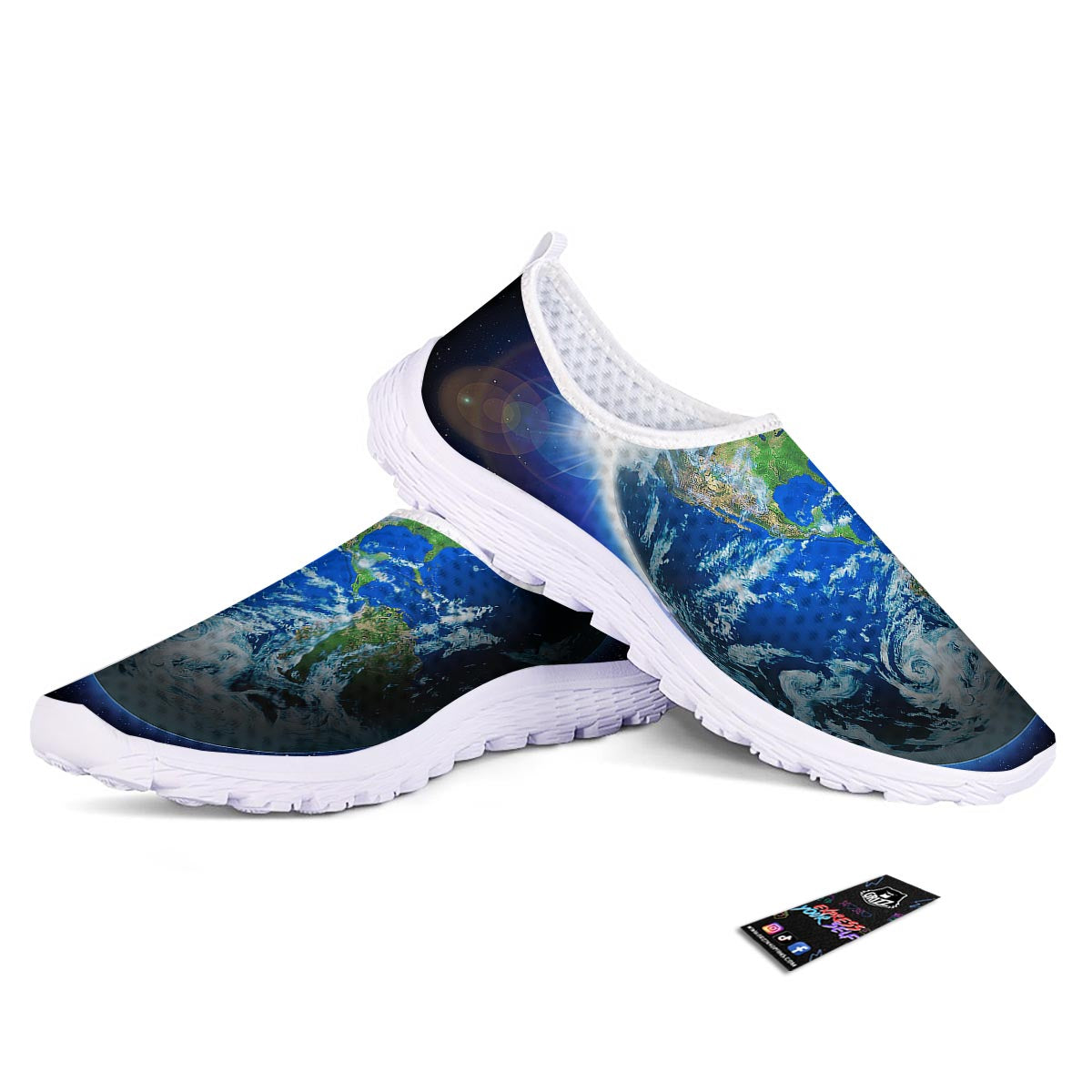 Earth Sunrise Print Nurse Shoes-grizzshop