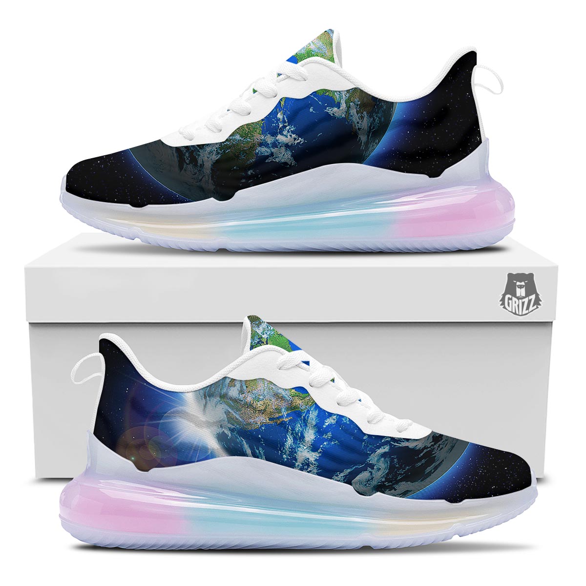Earth Sunrise Print Running Sneakers-grizzshop
