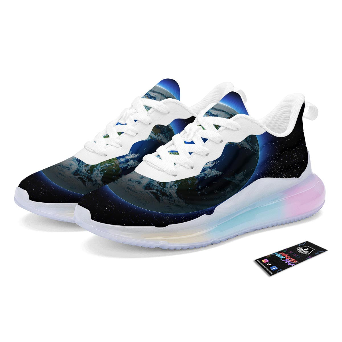 Earth Sunrise Print Running Sneakers-grizzshop