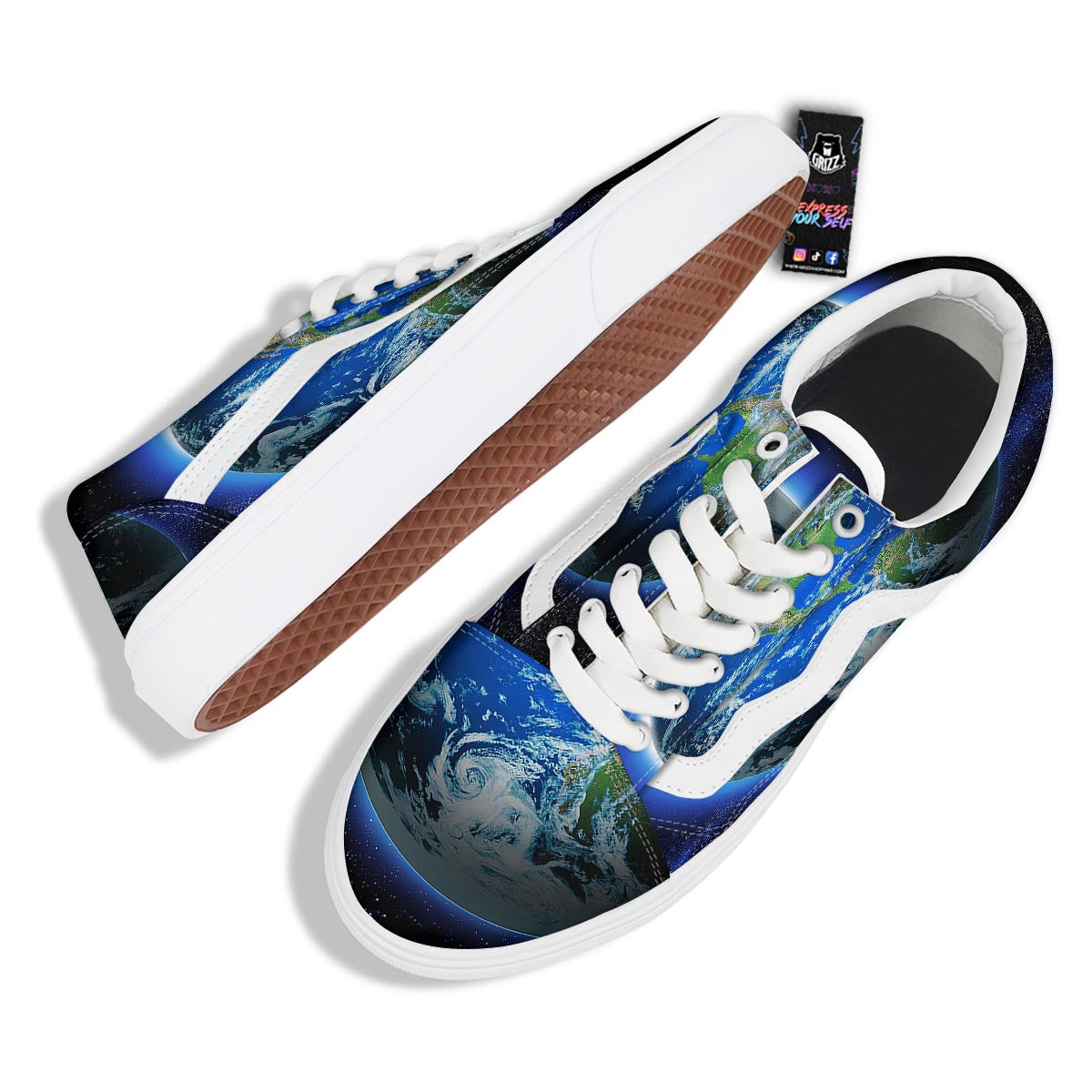 Earth Sunrise Print Skate Shoes-grizzshop