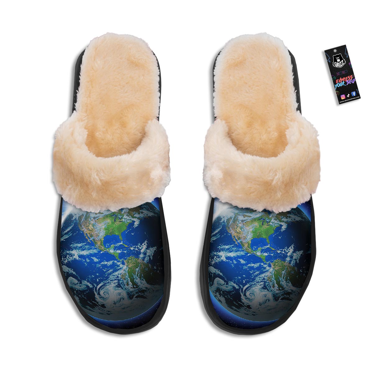 Earth Sunrise Print Slippers-grizzshop