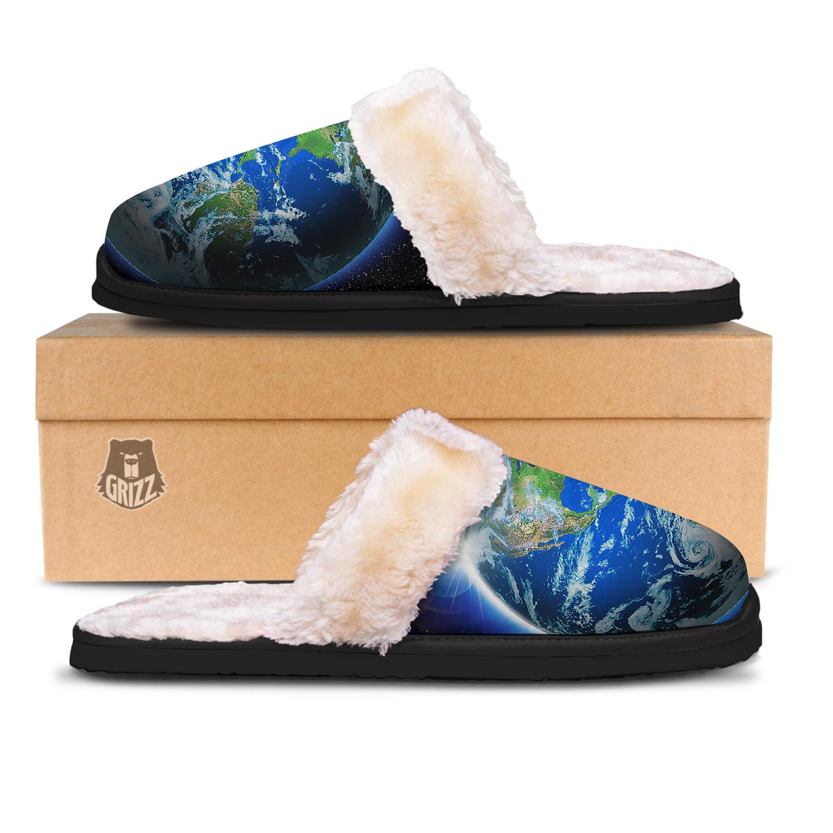 Earth Sunrise Print Slippers-grizzshop