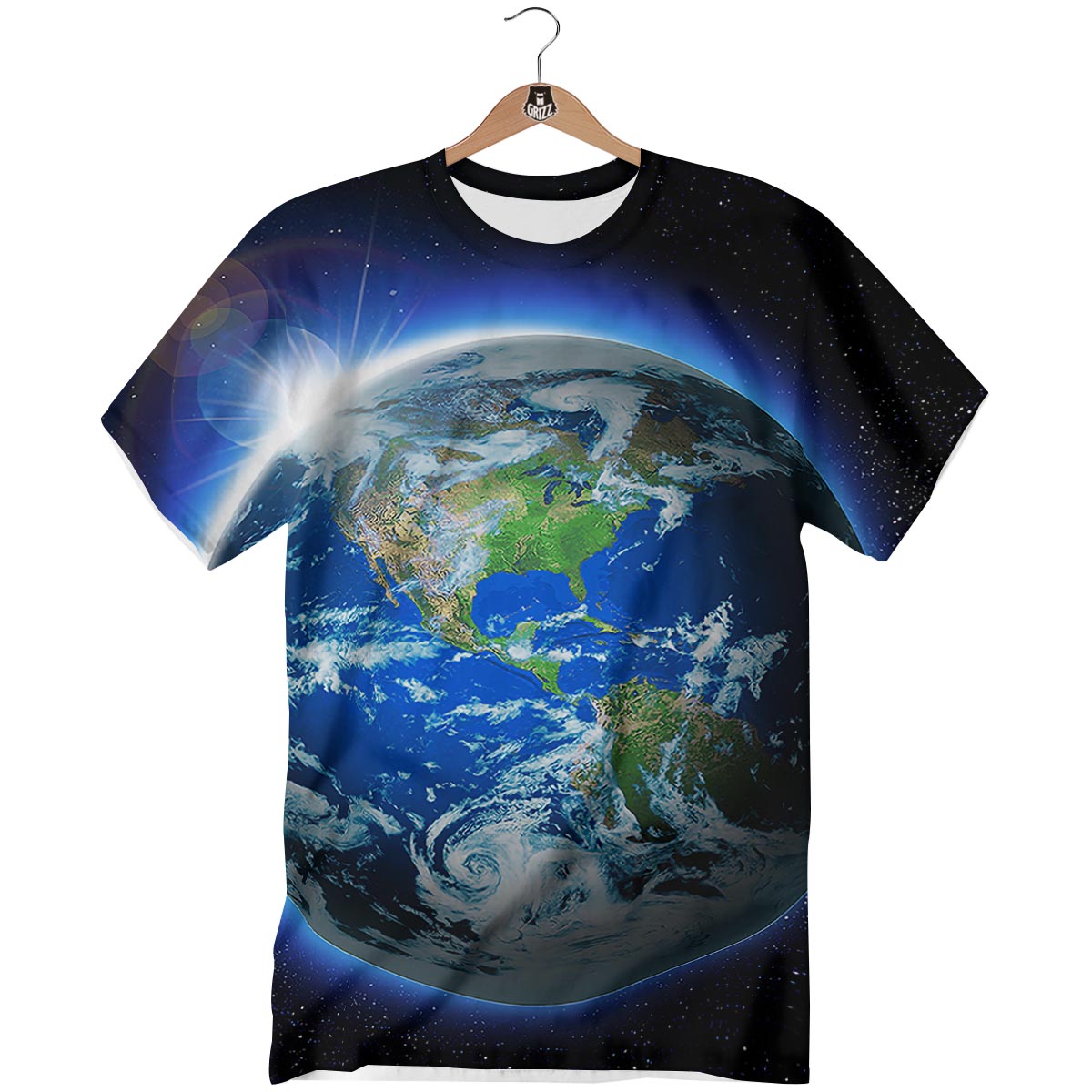 Earth Sunrise Print T-Shirt-grizzshop