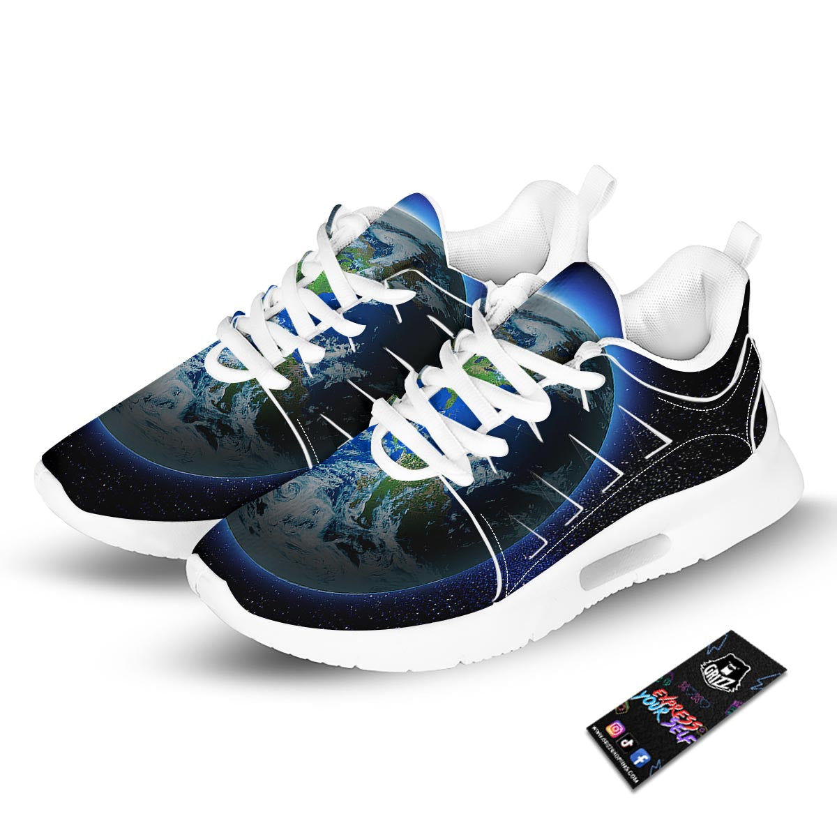 Earth Sunrise Print Tennis Shoes-grizzshop