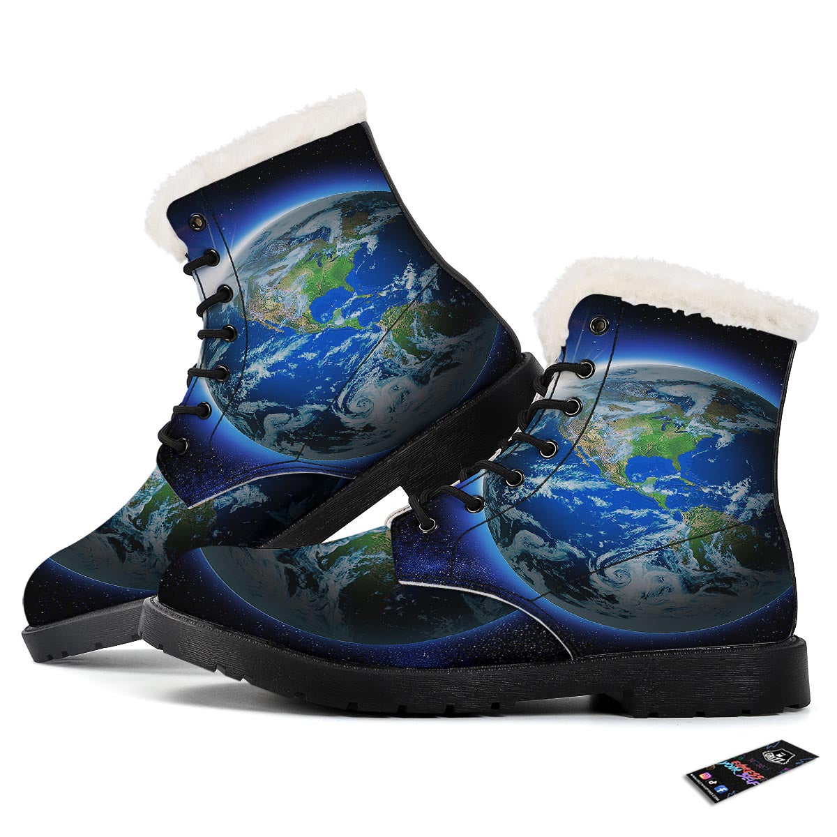 Earth Sunrise Print Winter Boots-grizzshop