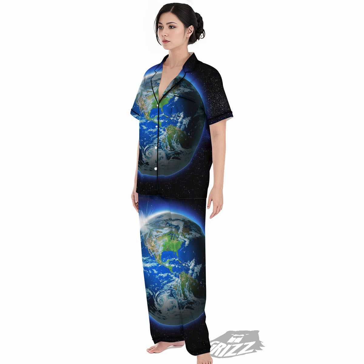 Earth Sunrise Print Women's Pajamas Set-grizzshop