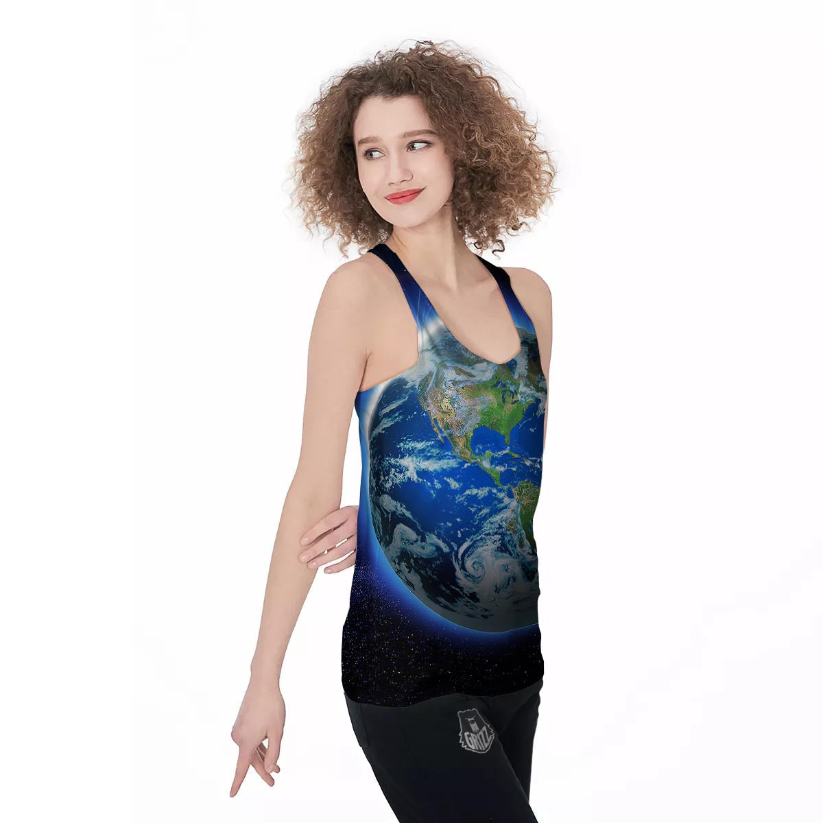 Earth Sunrise Print Women's Racerback Tank Top-grizzshop