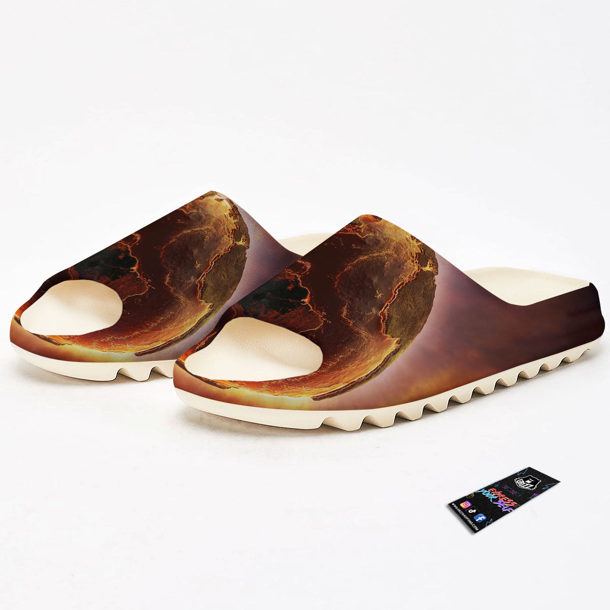 Earth Burning Print Sandals-grizzshop