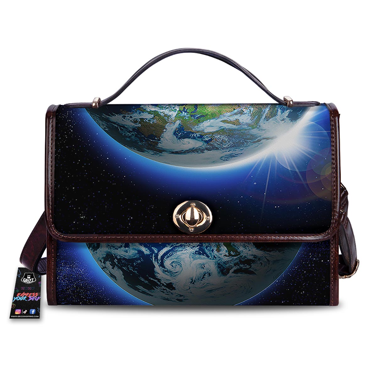 Earth Sunrise Print Women's Satchel Bag