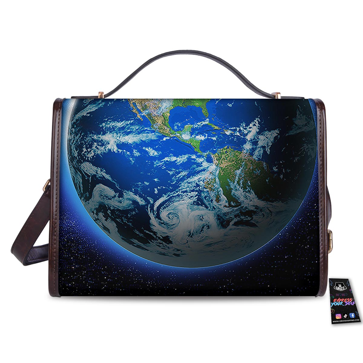 Earth Sunrise Print Women's Satchel Bag