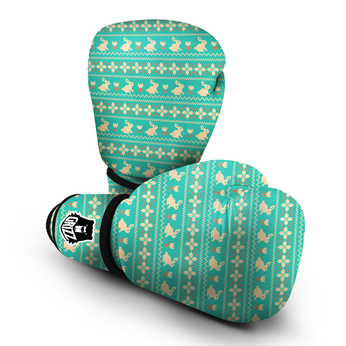 Easter 8-Bit Print Pattern Boxing Gloves-grizzshop