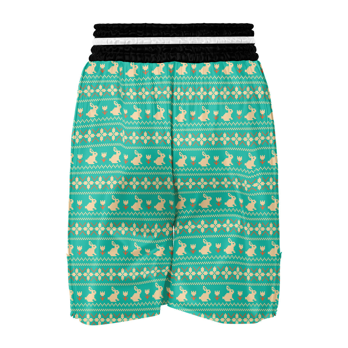Easter 8-Bit Print Pattern Boxing Shorts-grizzshop