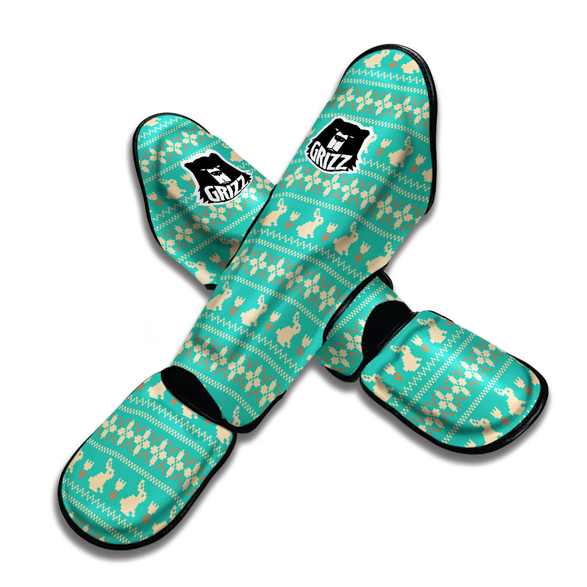 Easter 8-Bit Print Pattern Muay Thai Shin Guards-grizzshop