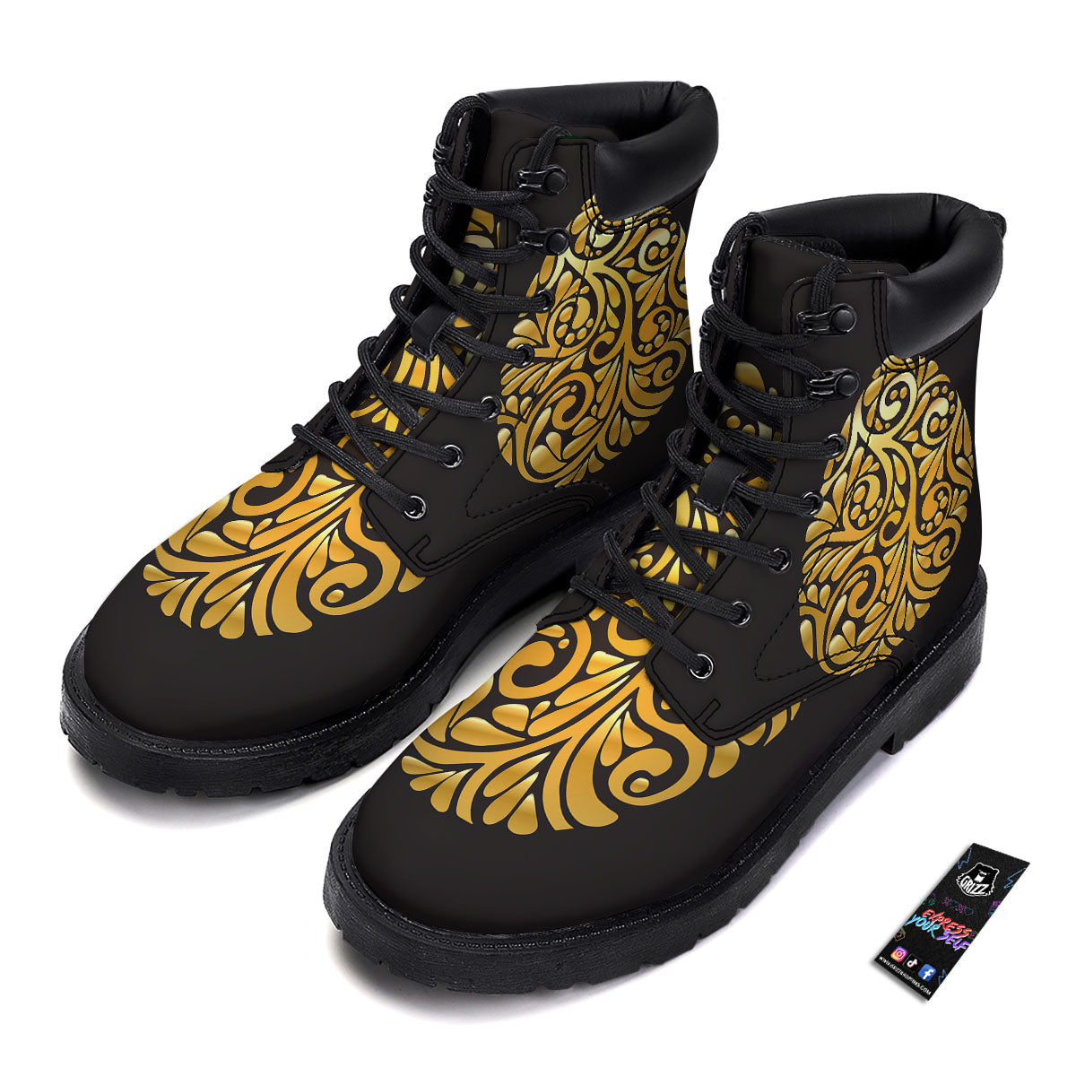 Easter Egg Gold Print Boots-grizzshop
