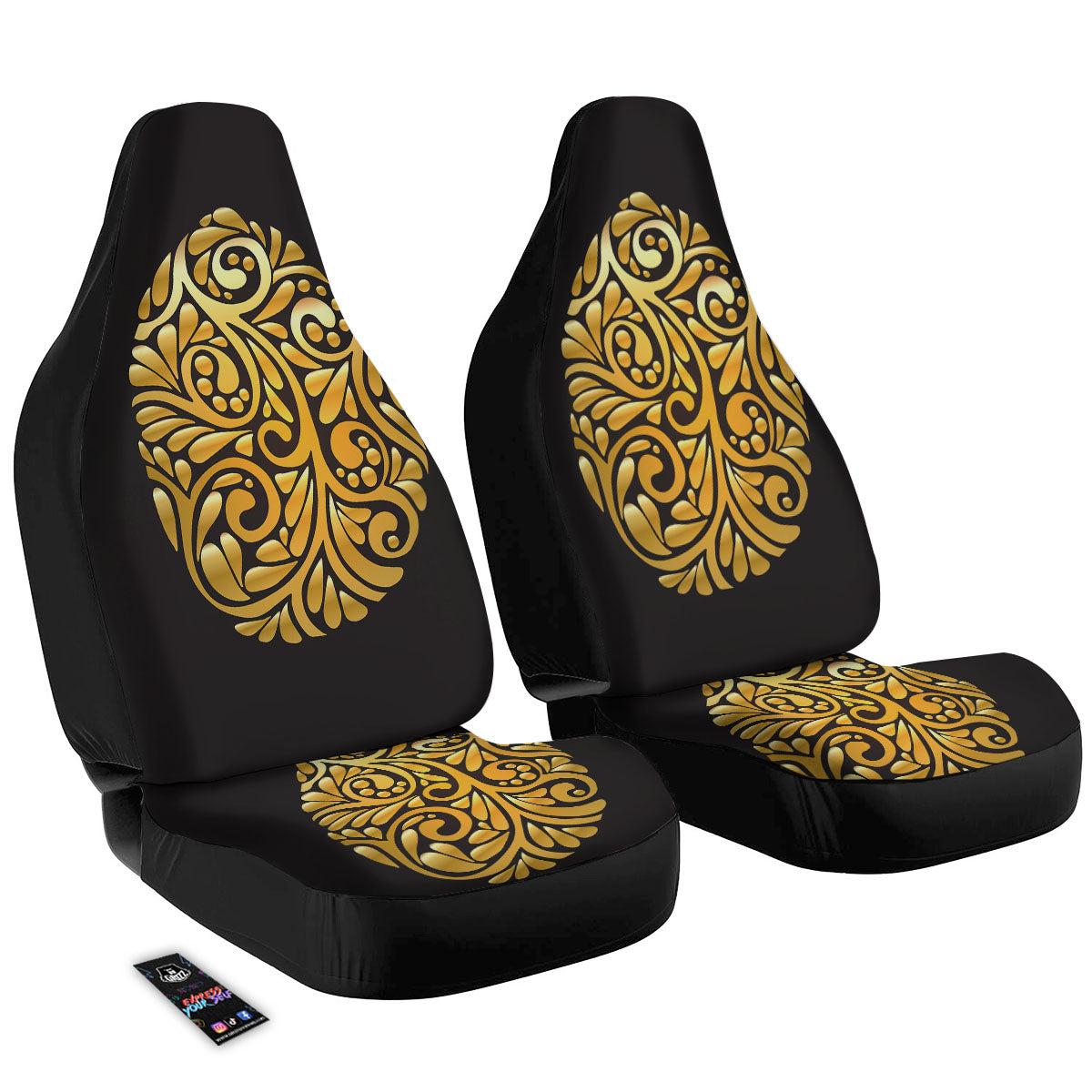 Easter Egg Gold Print Car Seat Covers-grizzshop