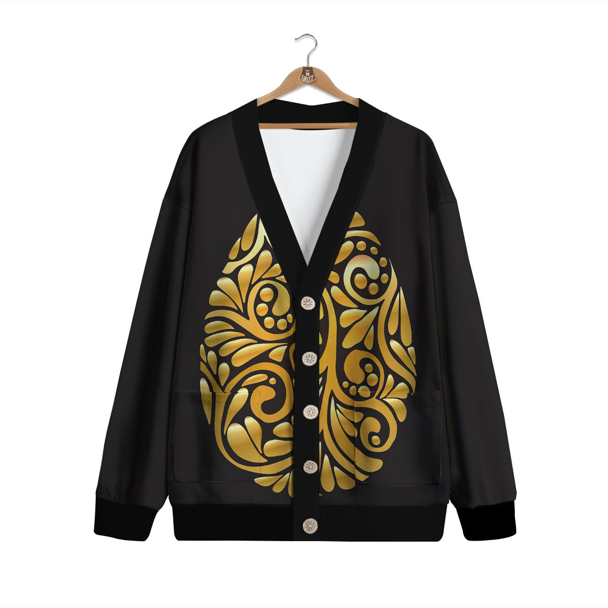 Easter Egg Gold Print Cardigan-grizzshop