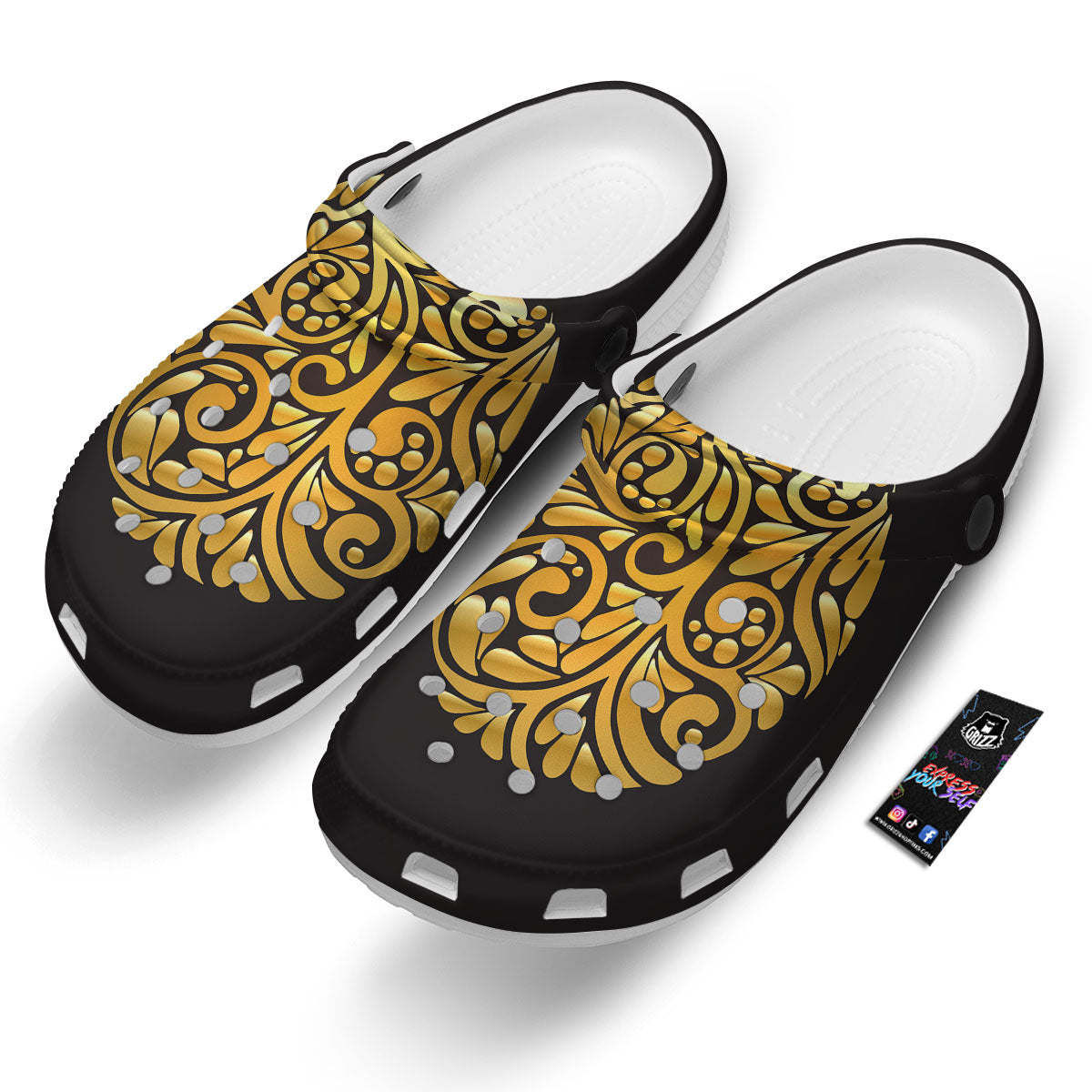 Easter Egg Gold Print Clog-grizzshop