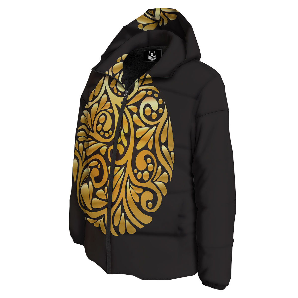 Easter Egg Gold Print Down Jacket-grizzshop