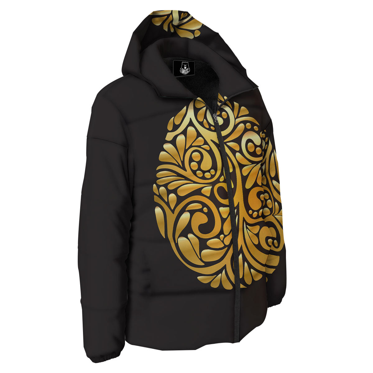 Easter Egg Gold Print Down Jacket-grizzshop