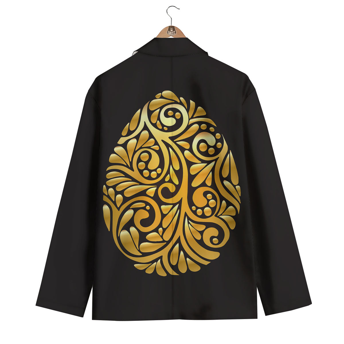 Easter Egg Gold Print Men's Blazer-grizzshop