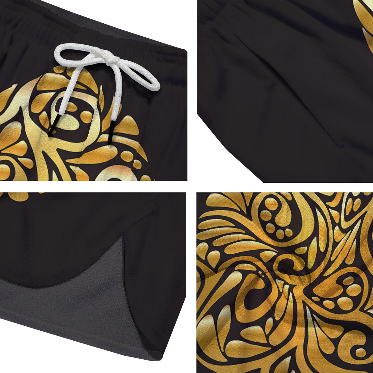Easter Egg Gold Print Men's Running Shorts-grizzshop