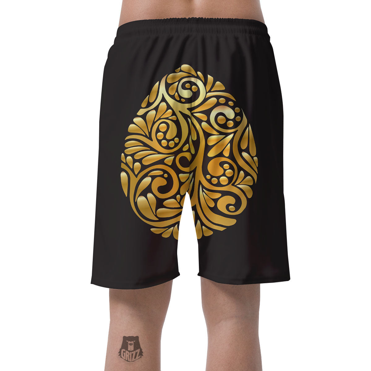 Easter Egg Gold Print Men's Shorts-grizzshop